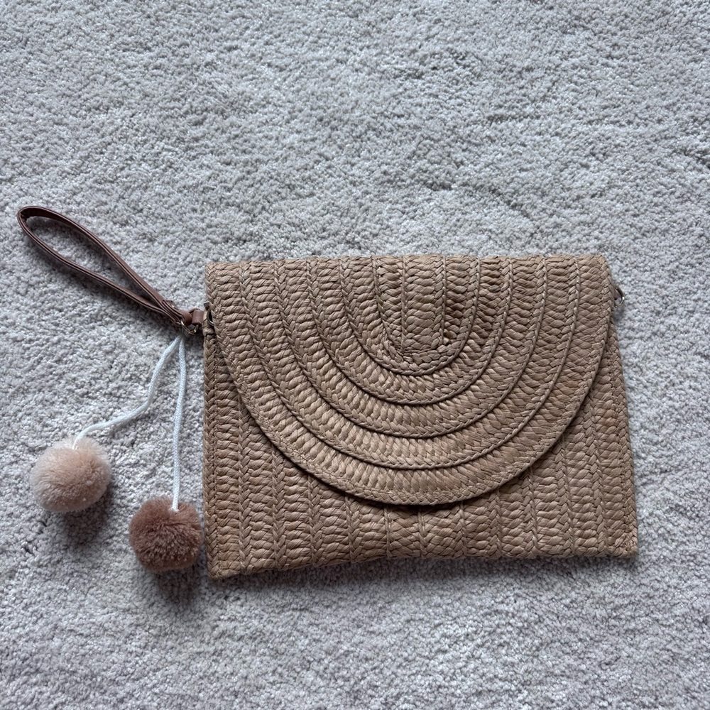 Rattan Envelope Clutch/Crossbody Bag
